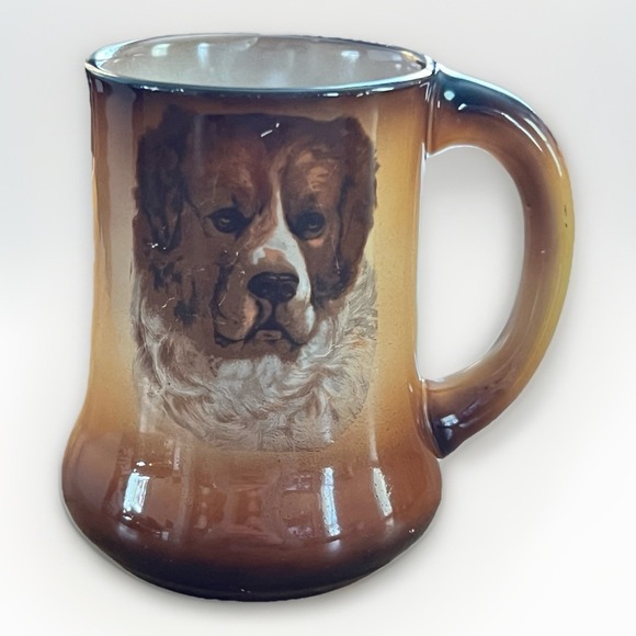 Taylor Smith Taylor Other - Vintage Taylor Smith Taylor TST St Bernard Dog Mug Brown Drip Glaze Coffee Cup